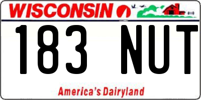WI license plate 183NUT