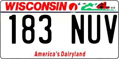WI license plate 183NUV