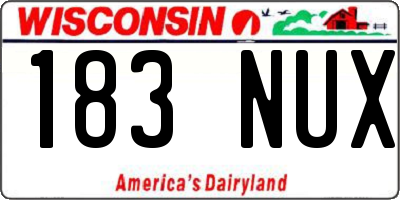 WI license plate 183NUX