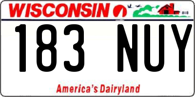 WI license plate 183NUY