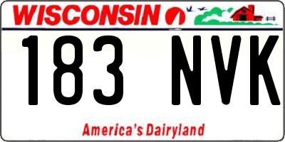 WI license plate 183NVK