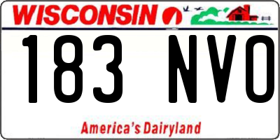 WI license plate 183NVO