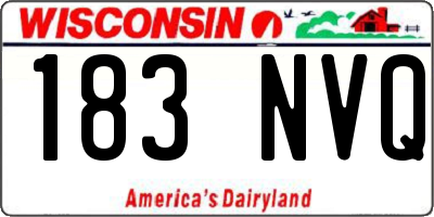 WI license plate 183NVQ