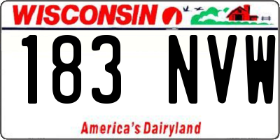 WI license plate 183NVW