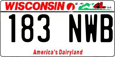 WI license plate 183NWB