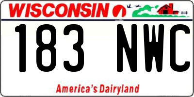 WI license plate 183NWC