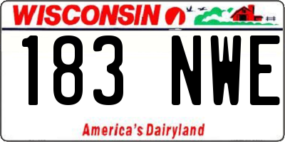WI license plate 183NWE