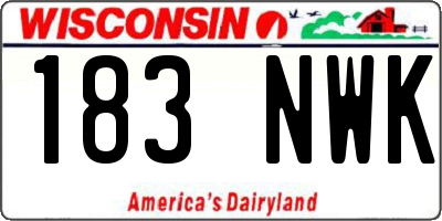 WI license plate 183NWK