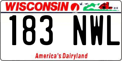 WI license plate 183NWL