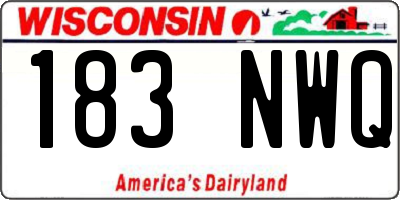 WI license plate 183NWQ