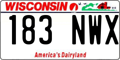 WI license plate 183NWX
