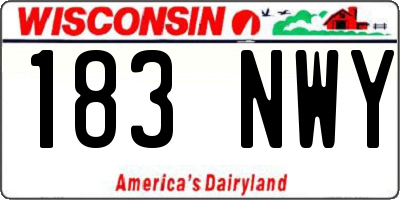 WI license plate 183NWY