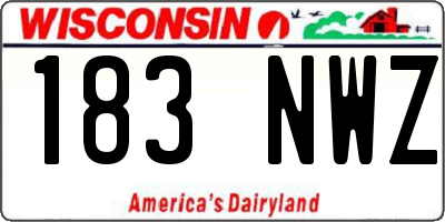 WI license plate 183NWZ