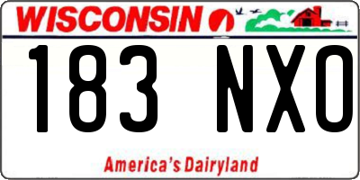 WI license plate 183NXO