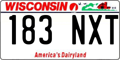 WI license plate 183NXT