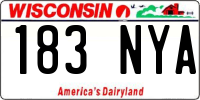 WI license plate 183NYA