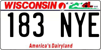 WI license plate 183NYE