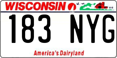 WI license plate 183NYG