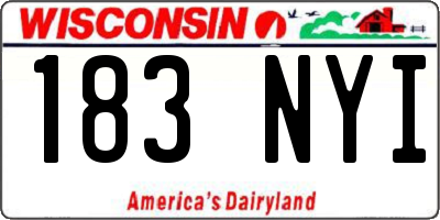 WI license plate 183NYI