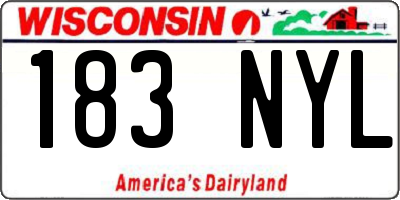 WI license plate 183NYL