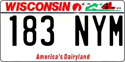 WI license plate 183NYM