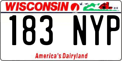 WI license plate 183NYP