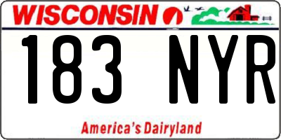 WI license plate 183NYR