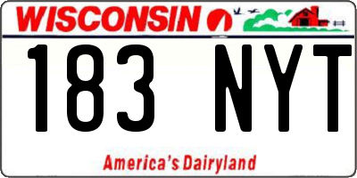 WI license plate 183NYT