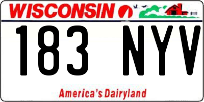 WI license plate 183NYV