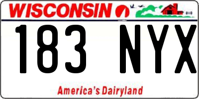 WI license plate 183NYX