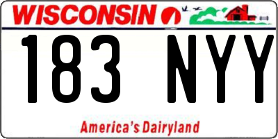 WI license plate 183NYY