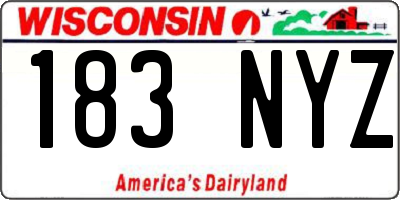 WI license plate 183NYZ