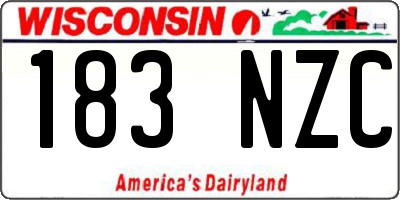 WI license plate 183NZC