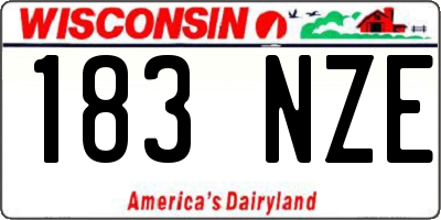 WI license plate 183NZE