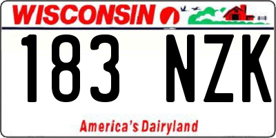 WI license plate 183NZK