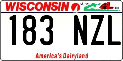 WI license plate 183NZL