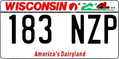 WI license plate 183NZP
