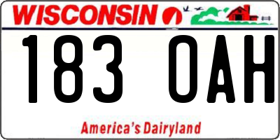 WI license plate 183OAH