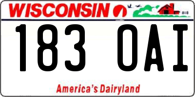 WI license plate 183OAI