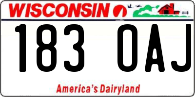 WI license plate 183OAJ