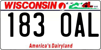 WI license plate 183OAL