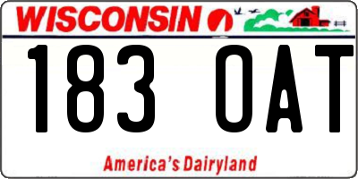 WI license plate 183OAT