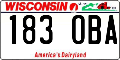 WI license plate 183OBA