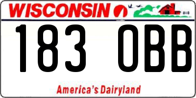 WI license plate 183OBB