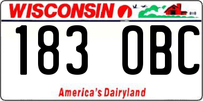 WI license plate 183OBC