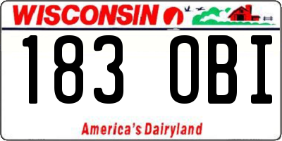 WI license plate 183OBI