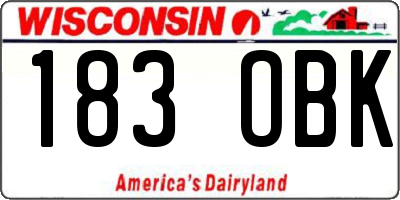 WI license plate 183OBK
