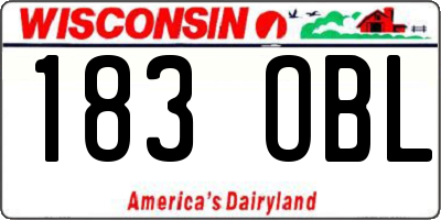 WI license plate 183OBL