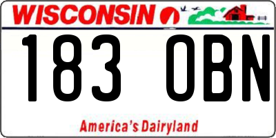 WI license plate 183OBN