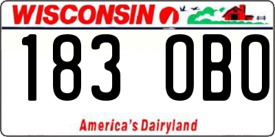 WI license plate 183OBO